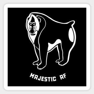 Mandrill monkey. Funny majestic dude. Stylized design, light ink Sticker